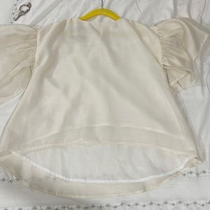 Selling rare OMAM silk kids cream colored top for 12 year olds